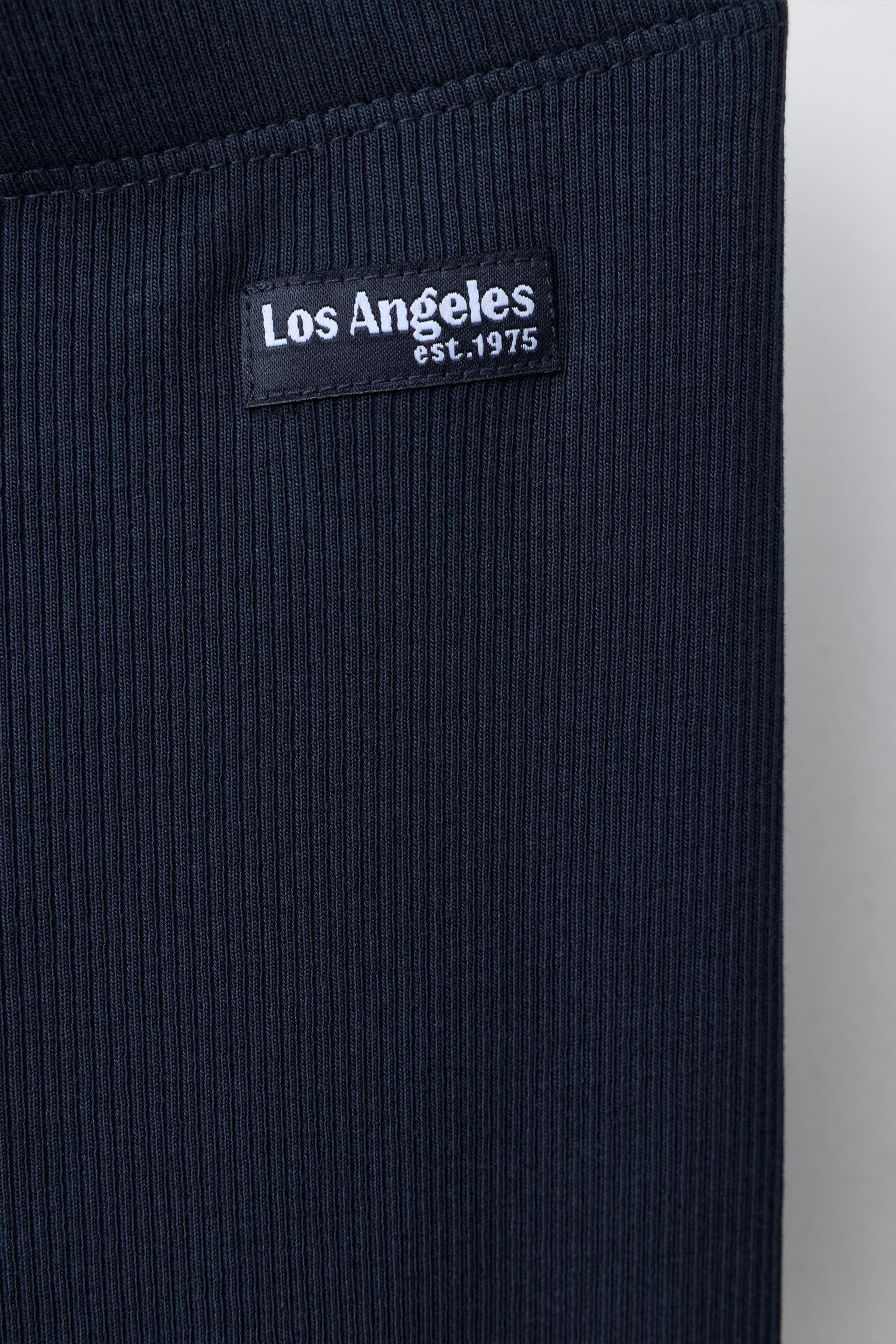 RIBBED LEGGINGS WITH LABEL